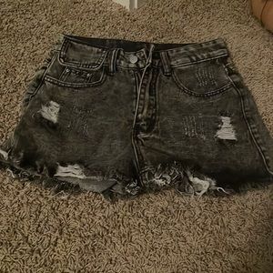 Black Jean Shorts